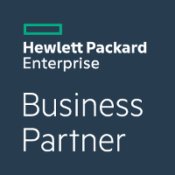 Partner 3 Hewlett Packard Enterprise Logo mit dem Text "Business Partner", symbolisiert eine Partnerschaft im Bereich IT-Lösungen und Dienstleistungen.