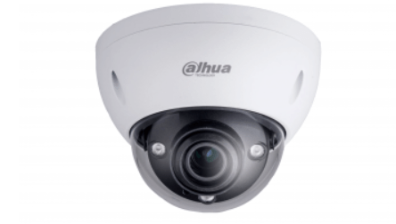 Dahua Überwachungskamera im Dome-Design mit integriertem Objektiv, ideal für Sicherheitsanwendungen in Innen- und Außenbereichen.