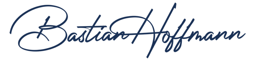 Schriftzug von Bastian Hoffmann in eleganter, geschwungener Schrift. Ideal für Branding und persönliche Präsentation.